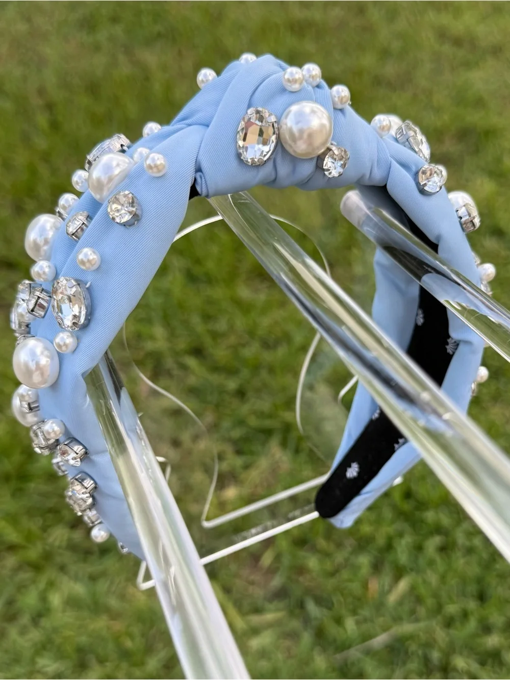 NEW Lele Sadoughi x Stoney Clover Lane Periwinkle Headband Pearls Crystals SCL